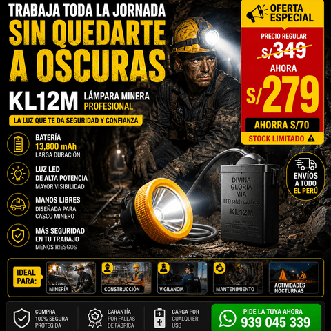 KL12 Pro™ | Lámpara Minera LED Recargable