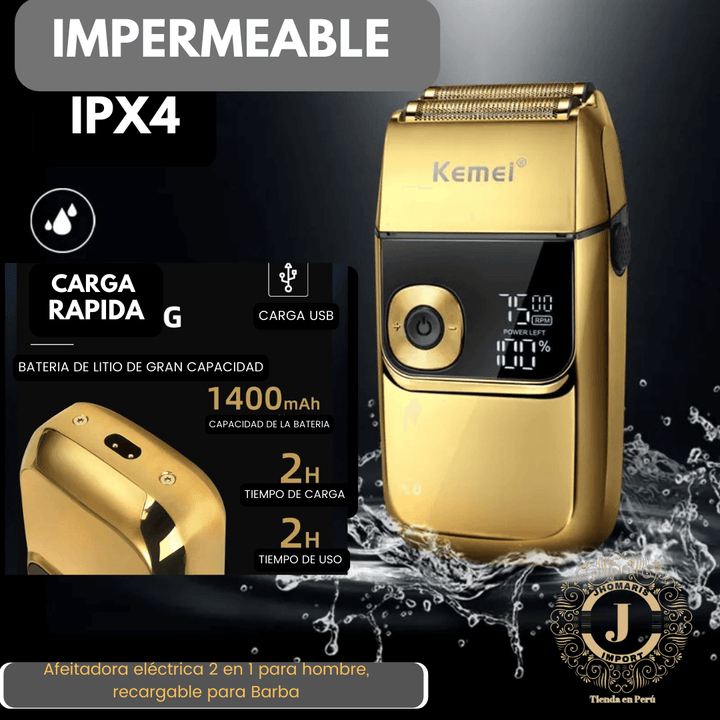 AFEITADORA SHAVER 2 EN 1, CON PATILLERO Y PANTALLA DIGITAL. - jhomaris import