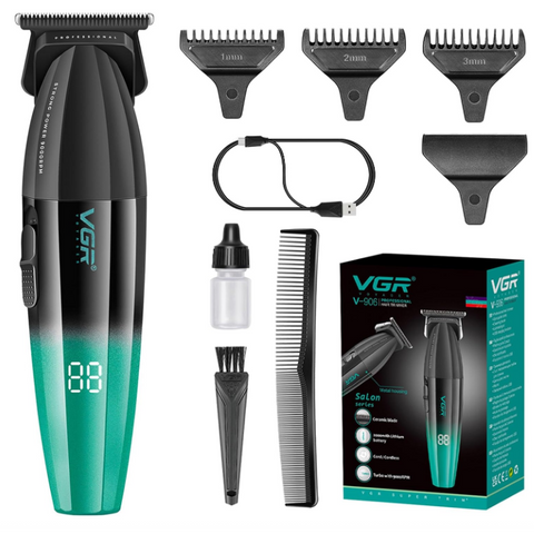 VGR V‑906 | Trimmer Profesional con Pantalla Digital LED