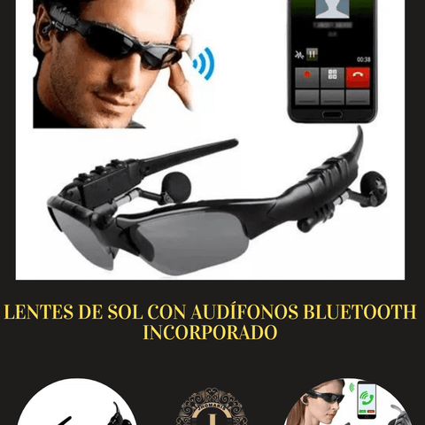 Gafas Lentes De Sol Con Audífonos Bluetooth Polarizadas - jhomaris import