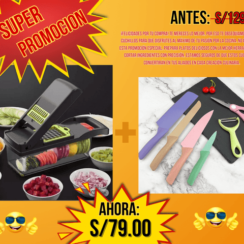 Picador Multifuncional de Frutas y Verduras - jhomaris import