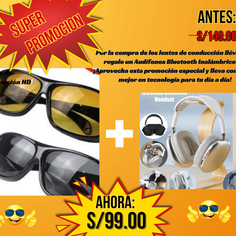 LENTES DE CONDUCCIÓN HD DÍA Y NOCHE - jhomaris import